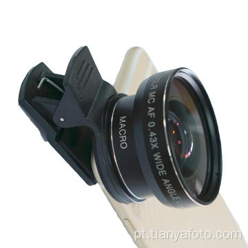 lente grande angular + macro fotografia celular